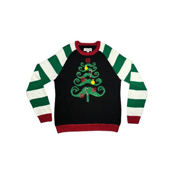 Ugly Christmas Sweater Striped Long Sleeve Women XL Tree Holiday - Picture 1 of 6
